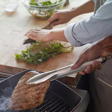 Pan-Roasted Steak in grill pan